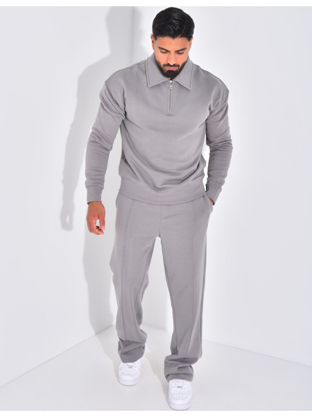 Ensemble de jogging pantalon et sweat à col zippé
