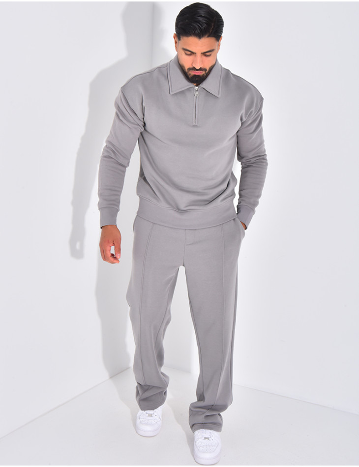 Ensemble de jogging pantalon et sweat à col zippé