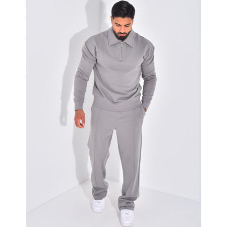 Ensemble de jogging pantalon et sweat à col zippé