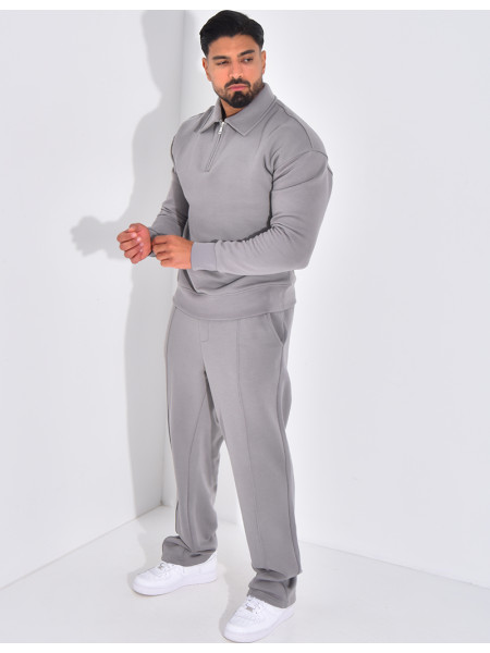 Ensemble de jogging pantalon et sweat à col zippé