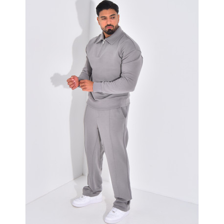 Ensemble de jogging pantalon et sweat à col zippé