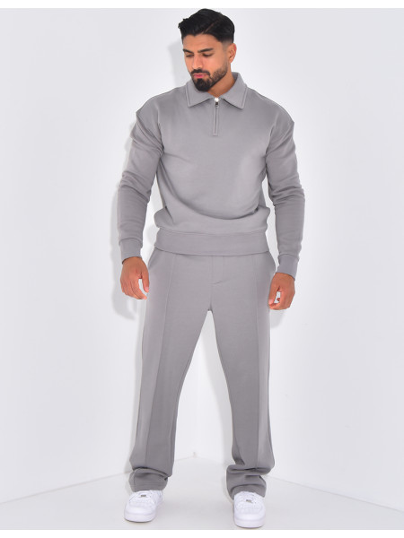 Ensemble de jogging pantalon et sweat à col zippé