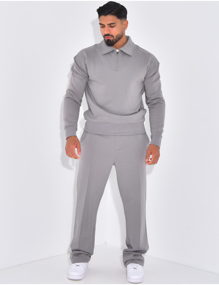 Ensemble de jogging pantalon et sweat à col zippé