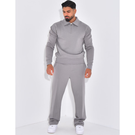 Ensemble de jogging pantalon et sweat à col zippé
