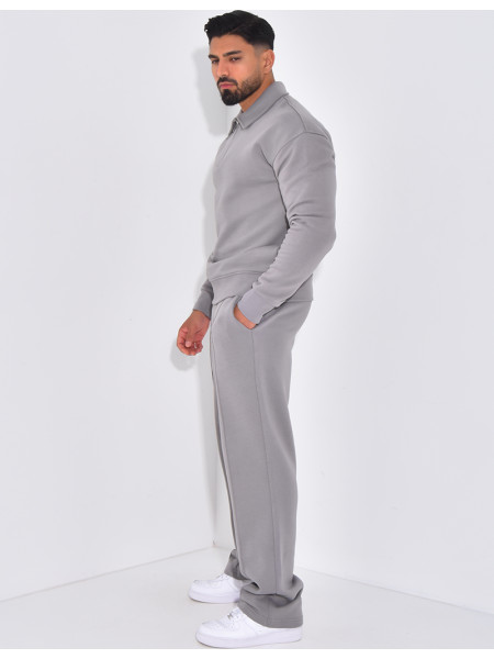 Ensemble de jogging pantalon et sweat à col zippé