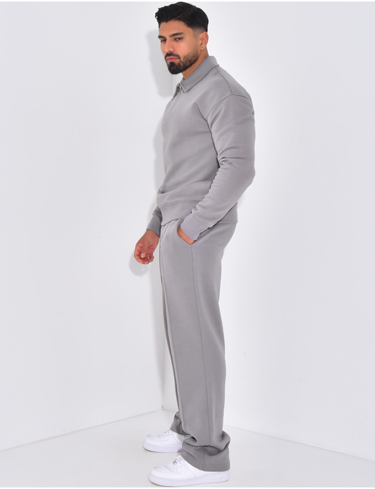 Ensemble de jogging pantalon et sweat à col zippé