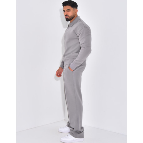 Ensemble de jogging pantalon et sweat à col zippé