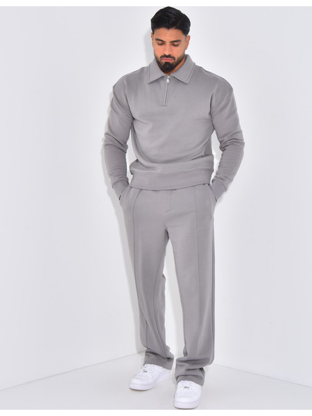 Ensemble de jogging pantalon et sweat à col zippé