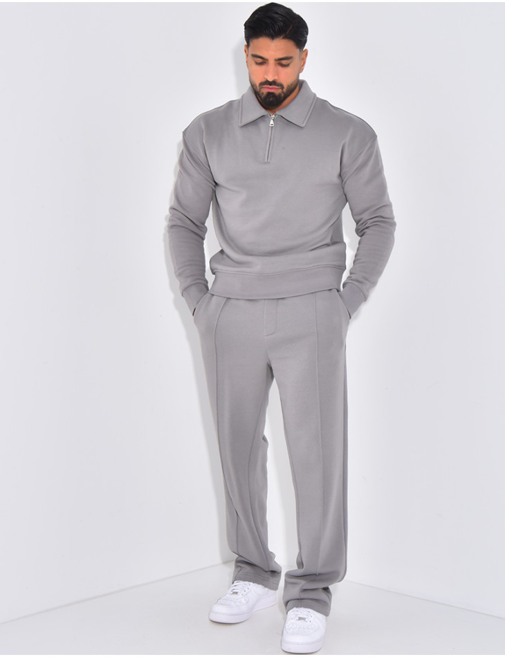 Ensemble de jogging pantalon et sweat à col zippé