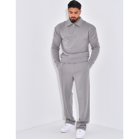 Ensemble de jogging pantalon et sweat à col zippé