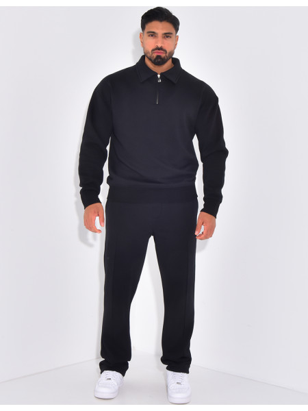 Ensemble de jogging pantalon et sweat à col zippé