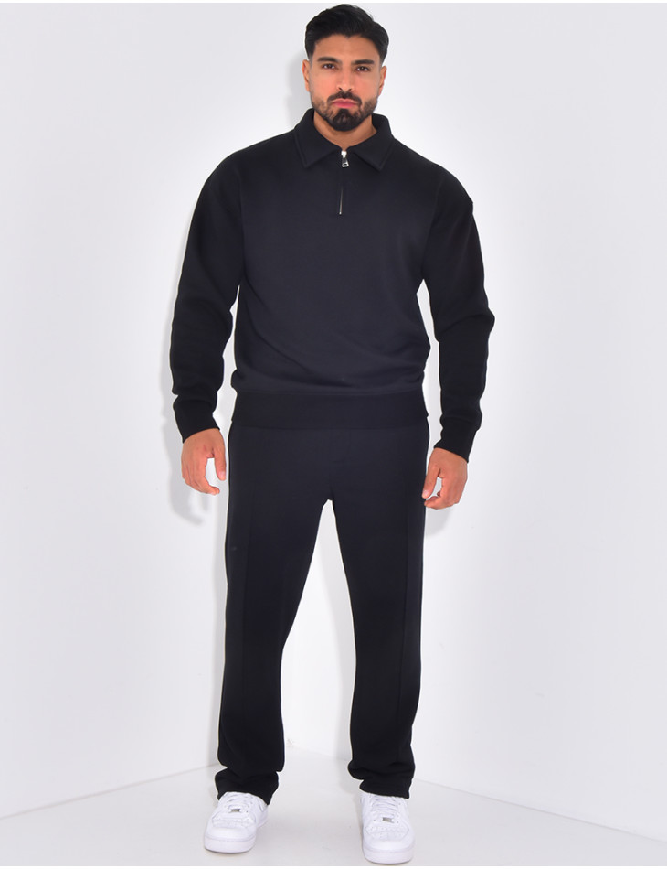 Ensemble de jogging pantalon et sweat à col zippé