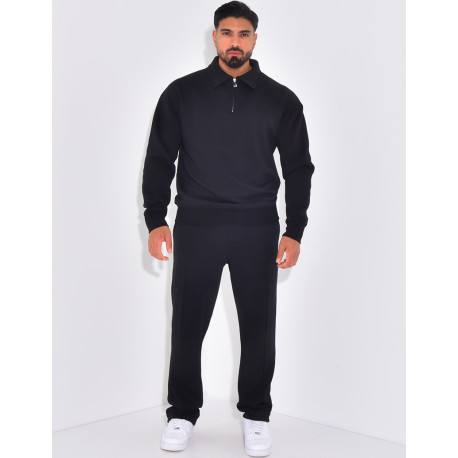 Ensemble de jogging pantalon et sweat à col zippé