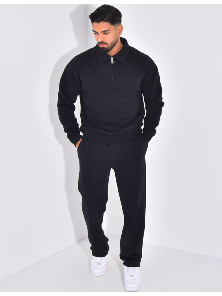 Ensemble de jogging pantalon et sweat à col zippé