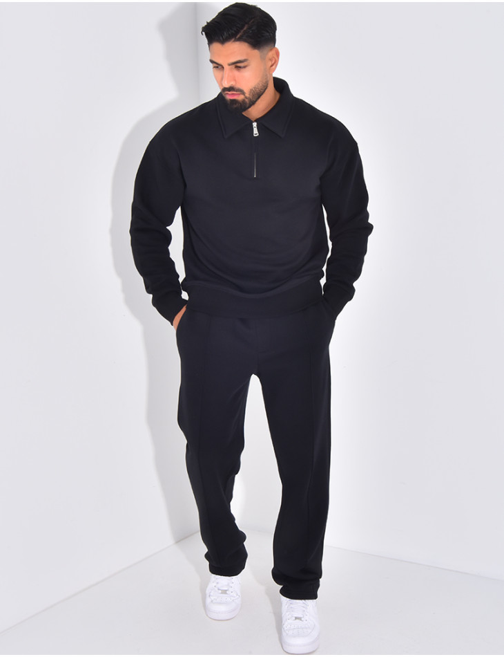 Ensemble de jogging pantalon et sweat à col zippé
