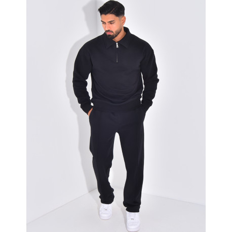 Ensemble de jogging pantalon et sweat à col zippé