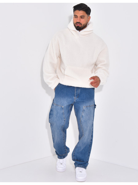 Sweat à capuche en peau de mouton