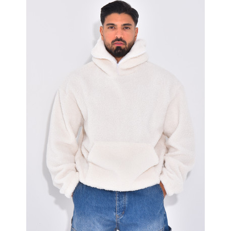 Sweat à capuche en peau de mouton
