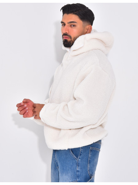 Sweat à capuche en peau de mouton