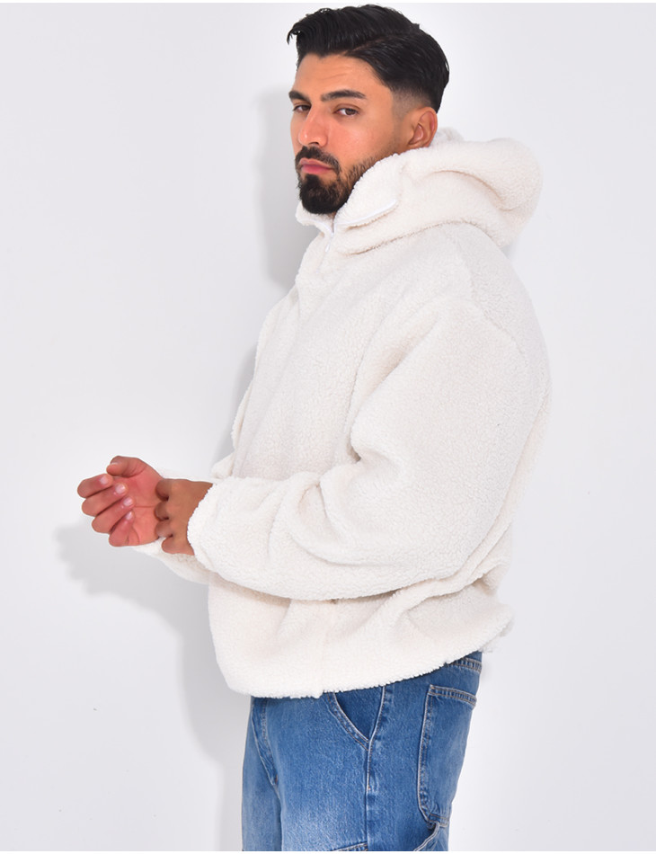 Sweat à capuche en peau de mouton