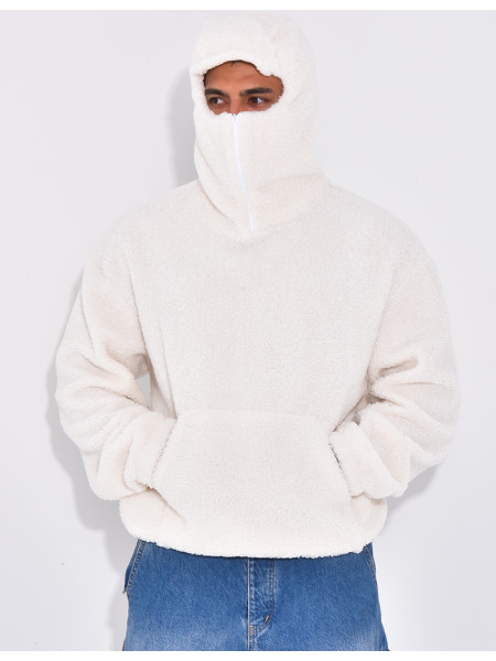 Sweat à capuche en peau de mouton