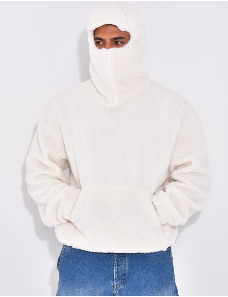 Sweat à capuche en peau de mouton