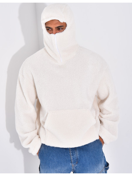 Sweat à capuche en peau de mouton