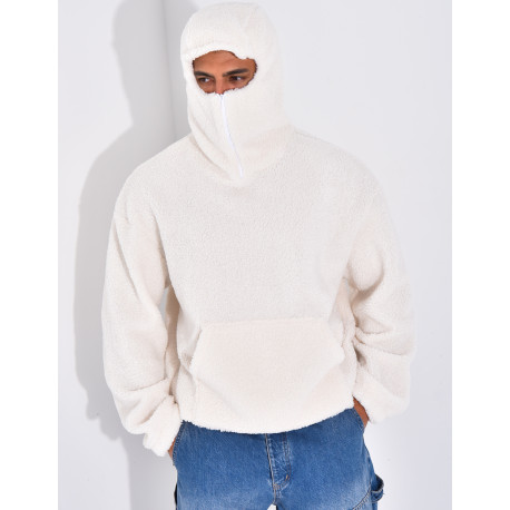 Sweat à capuche en peau de mouton