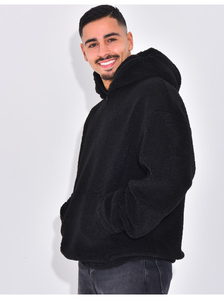 Sweat à capuche en peau de mouton