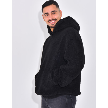 Sweat à capuche en peau de mouton