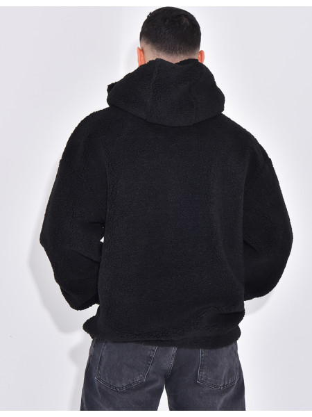Sweat à capuche en peau de mouton