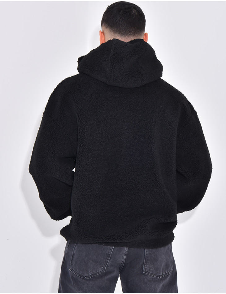 Sweat à capuche en peau de mouton