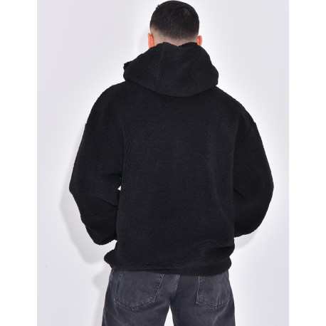 Sweat à capuche en peau de mouton