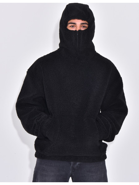 Sweat à capuche en peau de mouton
