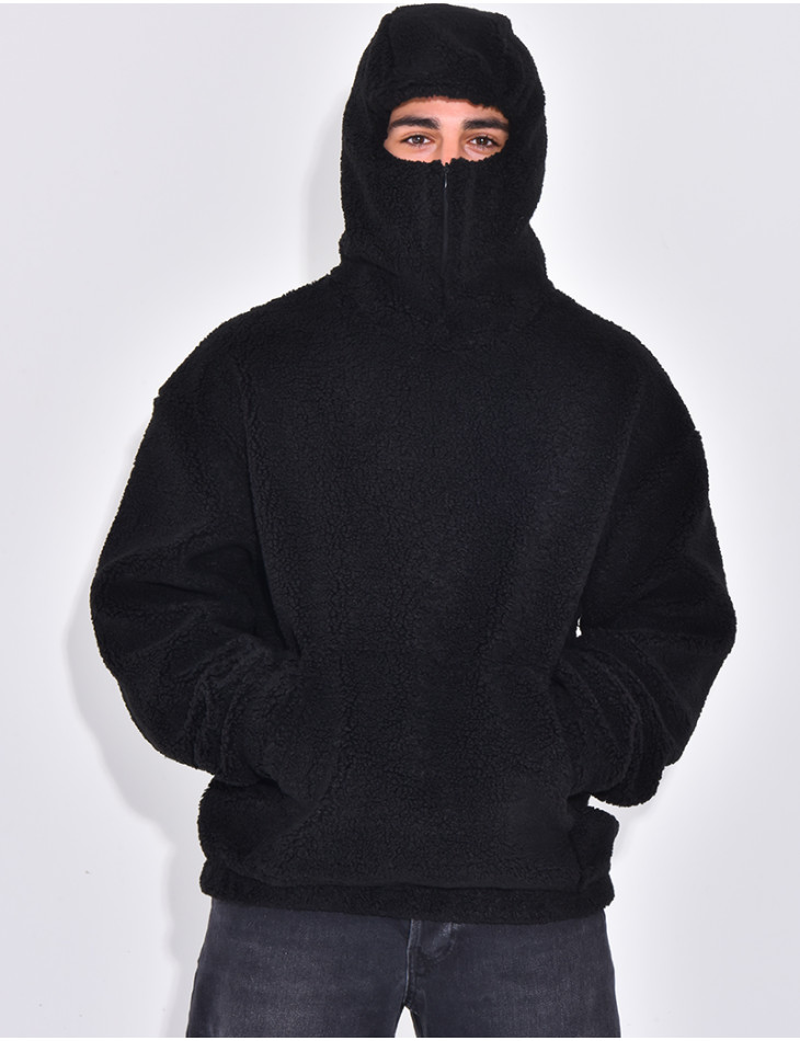 Sweat à capuche en peau de mouton