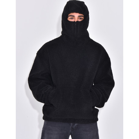 Sweat à capuche en peau de mouton