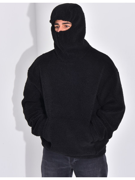 Sweat à capuche en peau de mouton