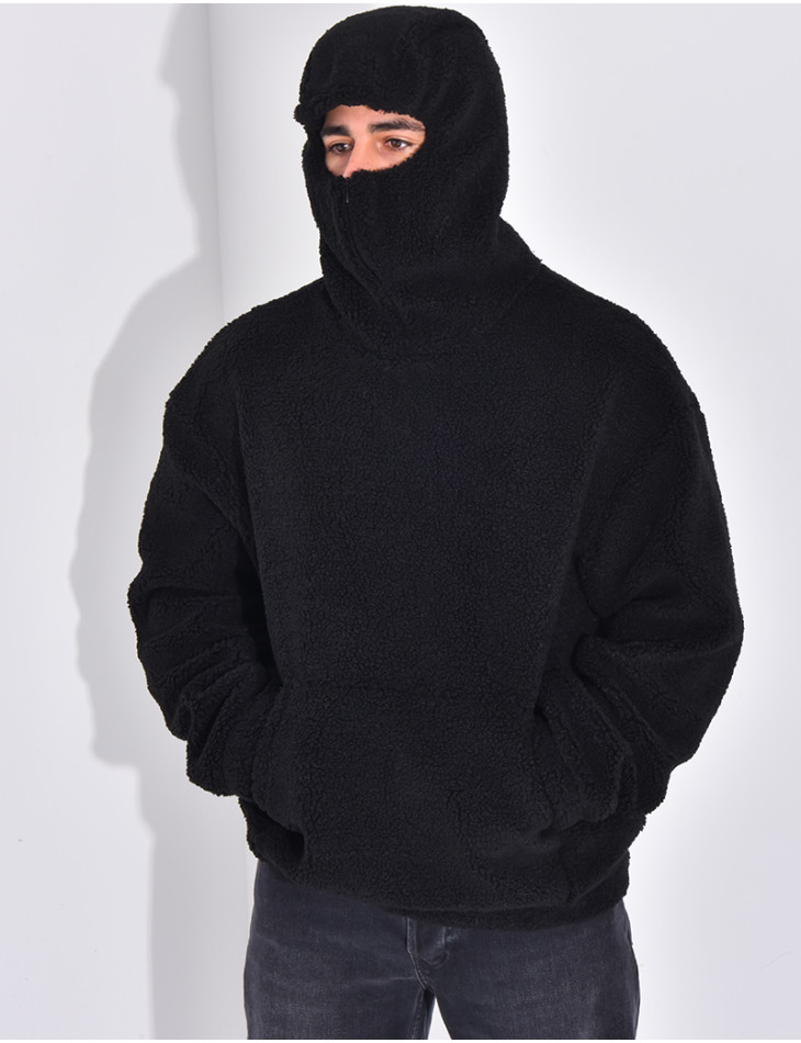 Sweat à capuche en peau de mouton