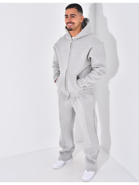 Ensemble pantalon et veste à capuche avec tour eiffel en relief