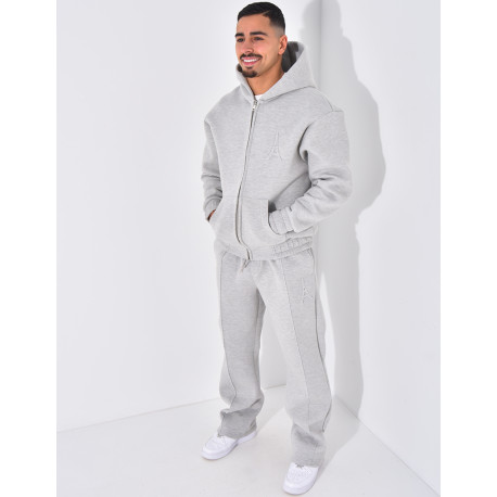 Ensemble pantalon et veste à capuche avec tour eiffel en relief