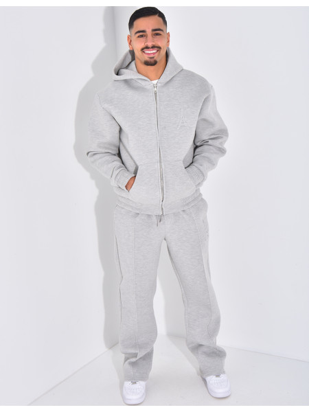 Ensemble pantalon et veste à capuche avec tour eiffel en relief