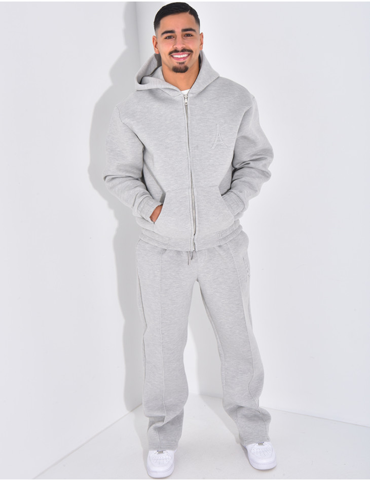 Ensemble pantalon et veste à capuche avec tour eiffel en relief