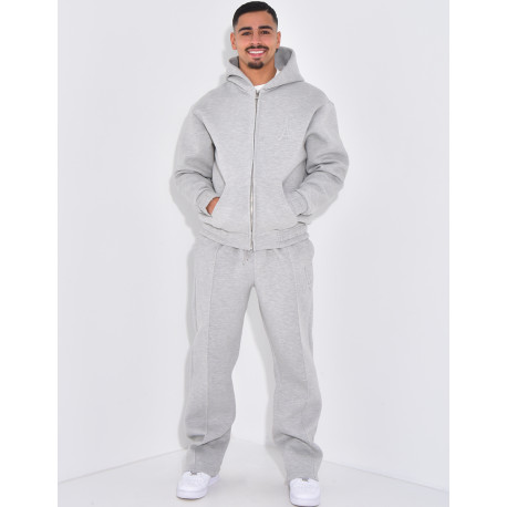 Ensemble pantalon et veste à capuche avec tour eiffel en relief