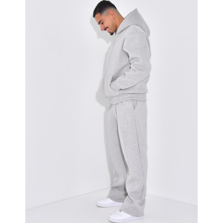 Ensemble pantalon et veste à capuche avec tour eiffel en relief