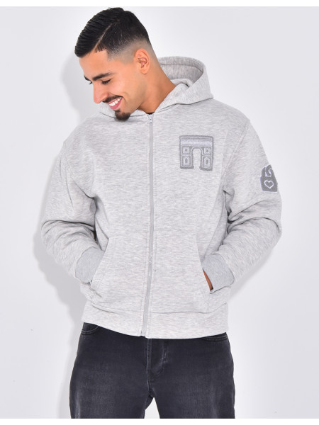 Veste à capuche avec arc de triomphe