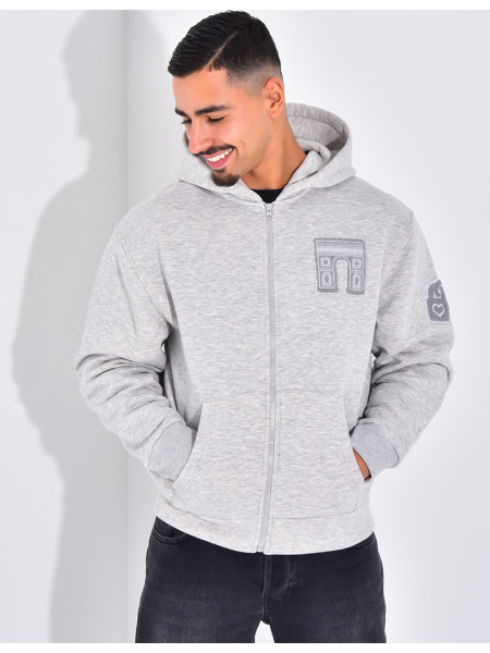 Veste à capuche avec arc de triomphe