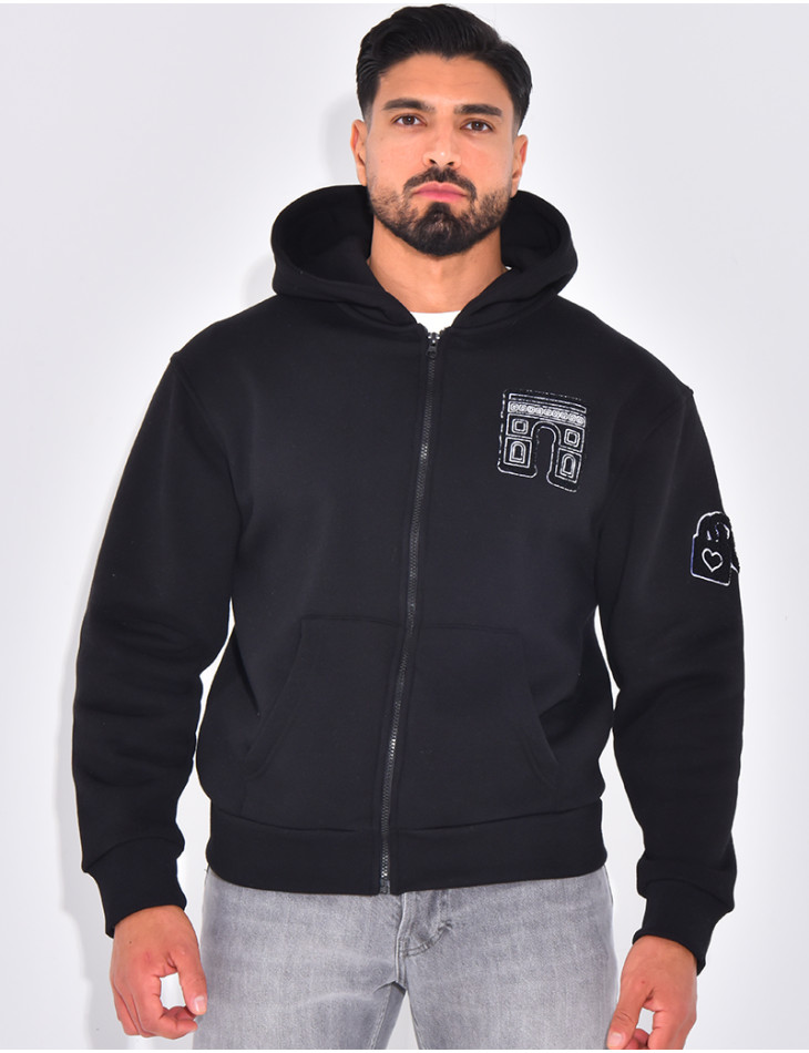 Veste à capuche avec arc de triomphe