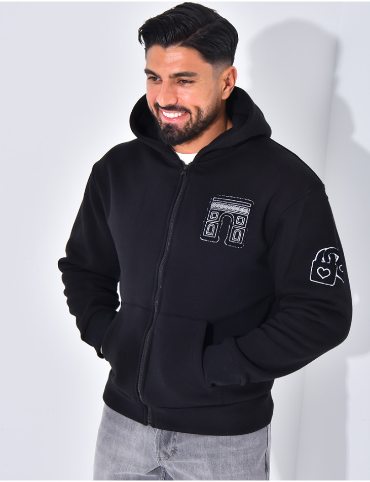 Veste à capuche avec arc de triomphe
