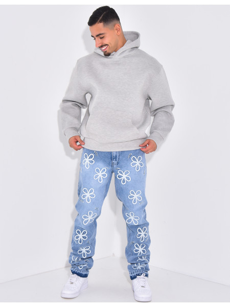 Jeans à fleurs