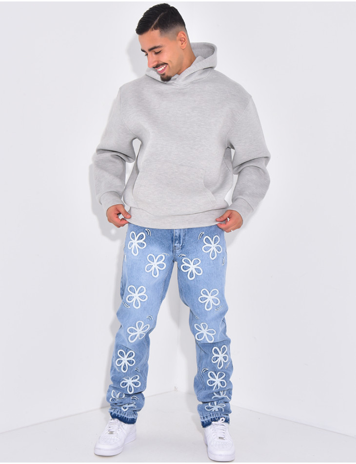 Jeans à fleurs